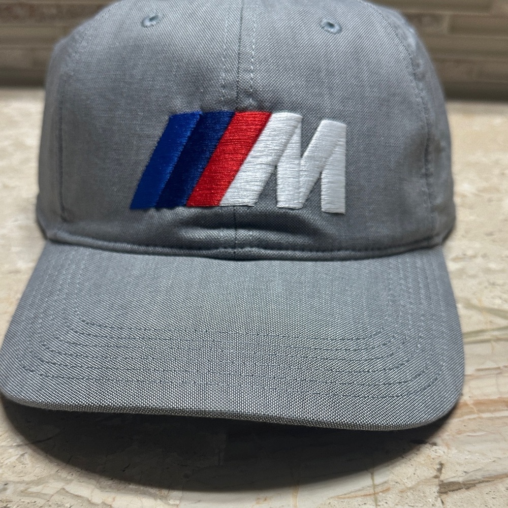 BMW Gray Cap with Red, Blue, and White Logo